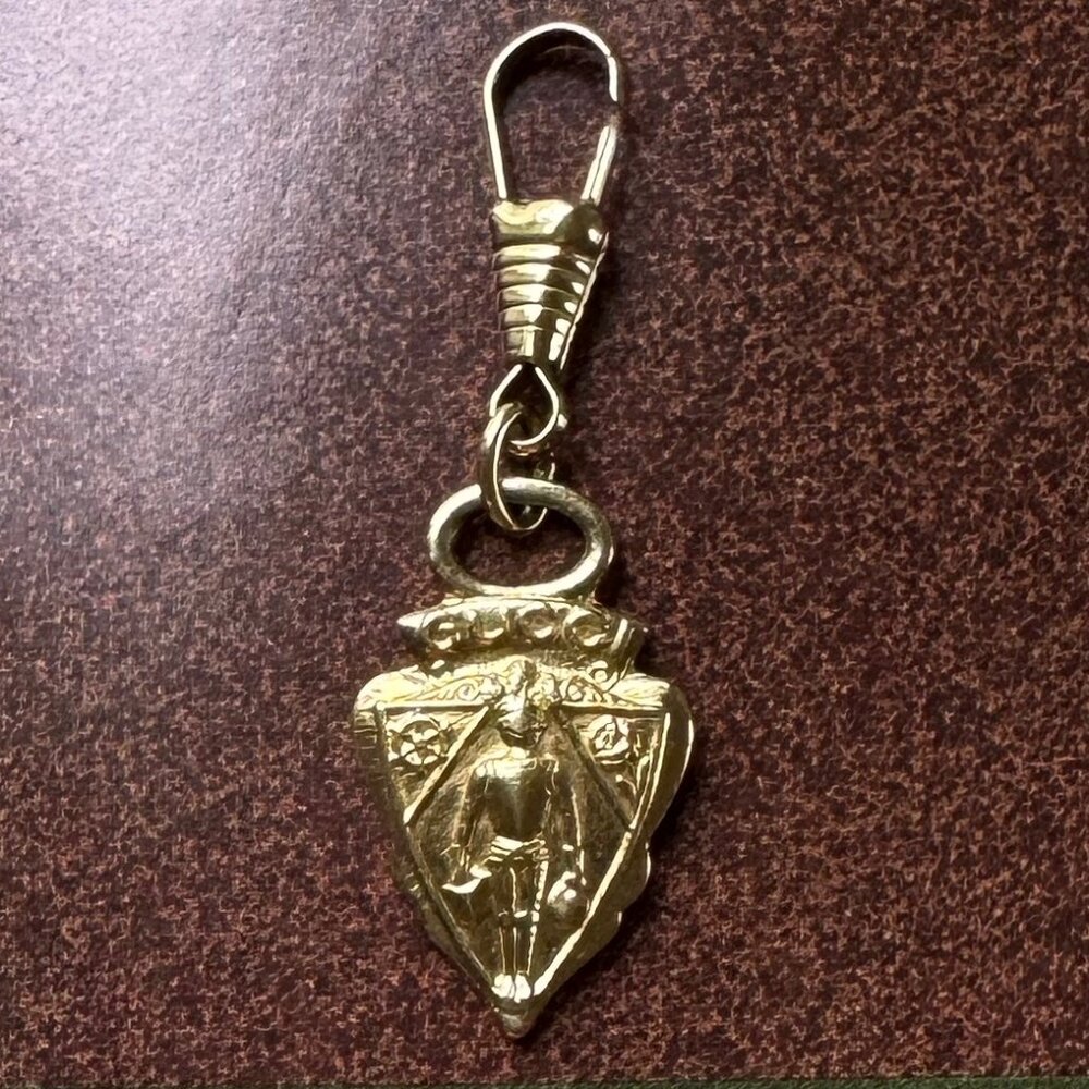 Authentic Vintage Gucci Knight Charm Pendant Zipper Pull, gold tone